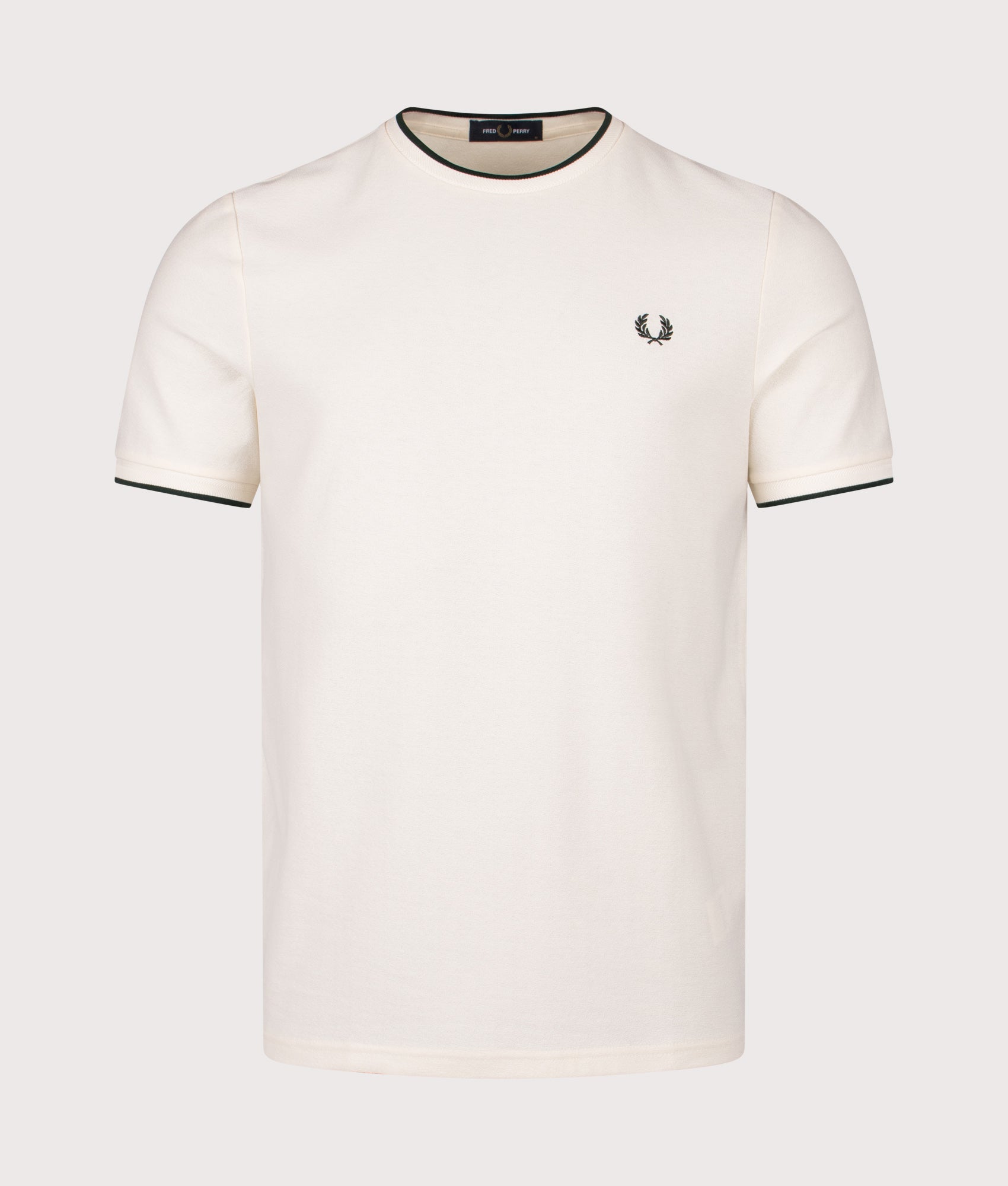 Trim Detail Crepe Piqué T-Shirt in Ecru | Fred Perry | EQVVS