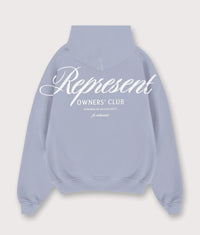 Represent Owners Club Script Hoodie: 08 Dusty Blue