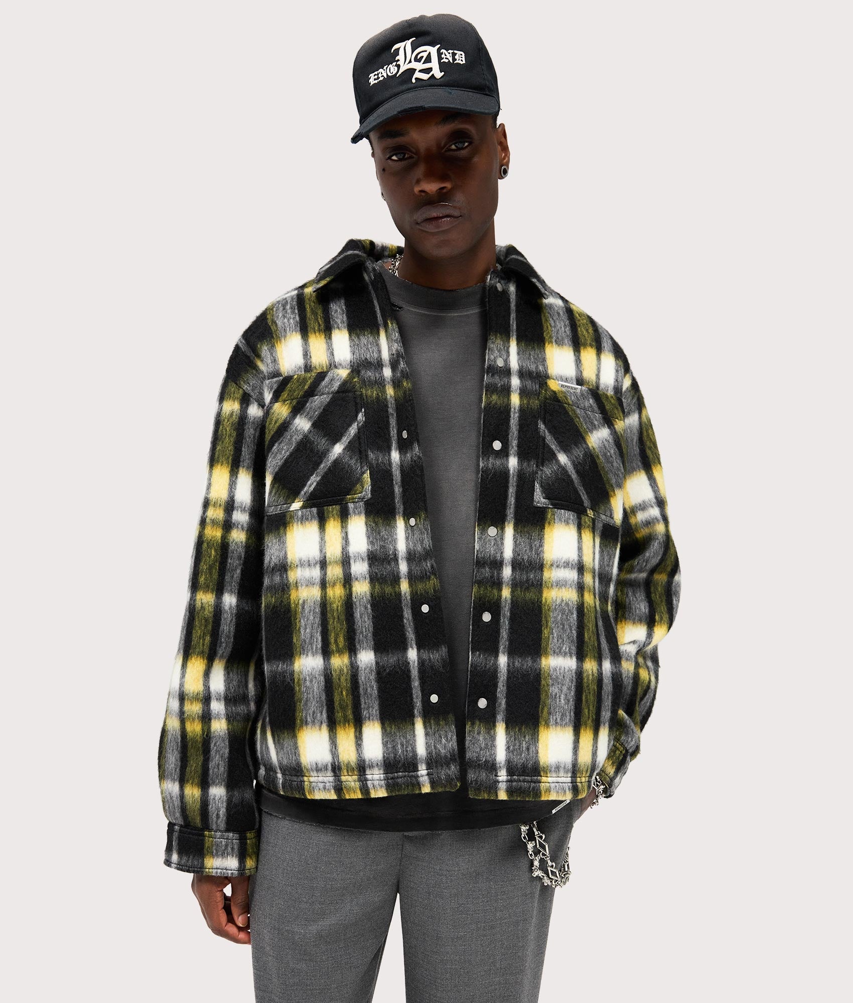 Textured Overshirt in Jet Black | Represent | EQVVS