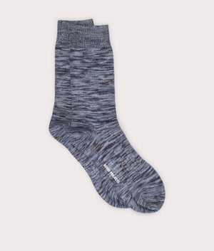 Bjarki Cotton Twist Sock in Steel Blue By Norse Projects. EQVVS Side Angle View
