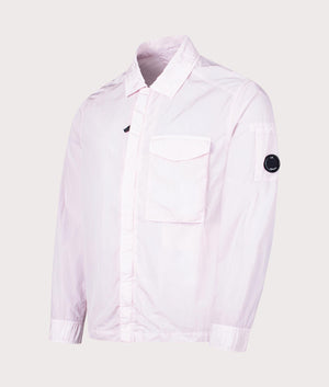 CP Company Chrome-R Pocket Overshirt in Heavenly Pink Angle Shot EQVVS