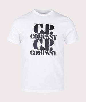 CP Company 30/1 Jersey Graphic T-Shirt in Gauze White Front Shot EQVVS