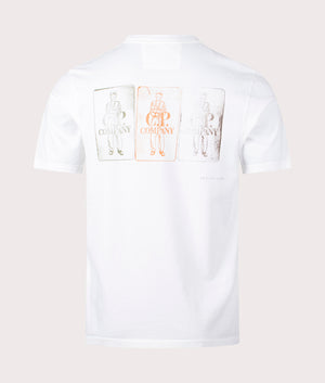 CP Company T-Shirt in Gauze White with Back Print Back Shot at EQVVS