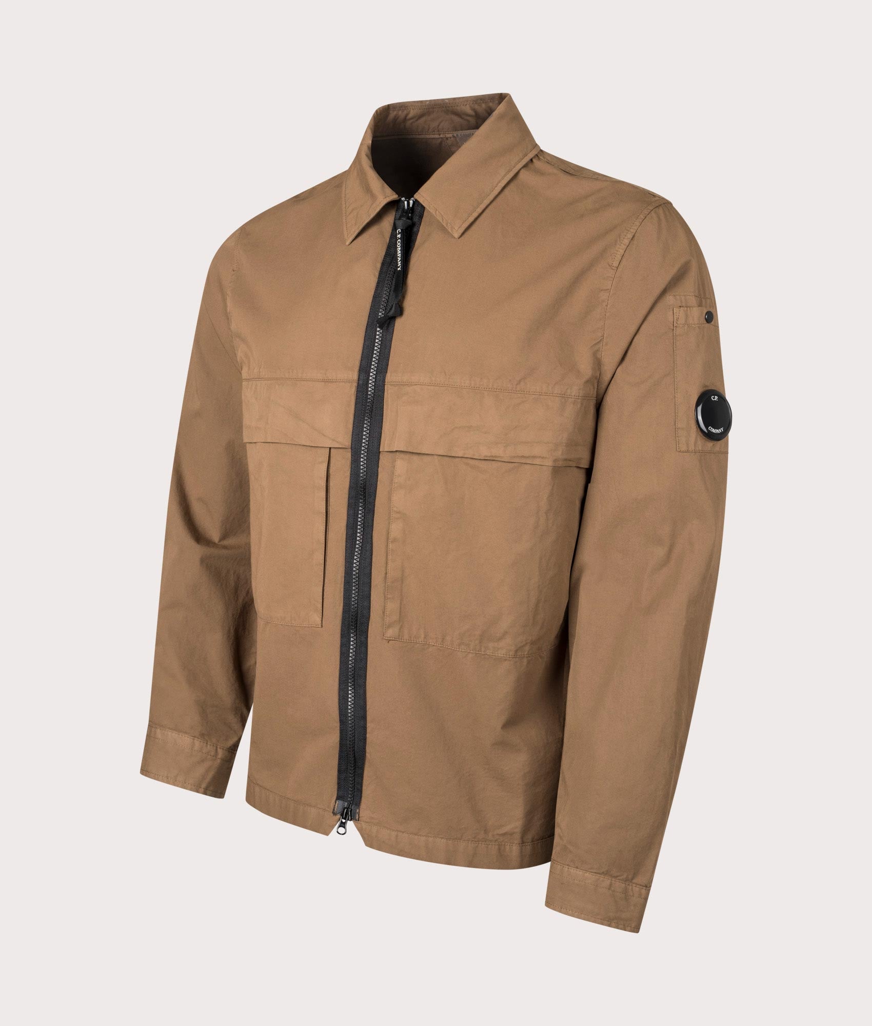 Organic Gabardine Overshirt Toffee | C.P. Company | EQVVS