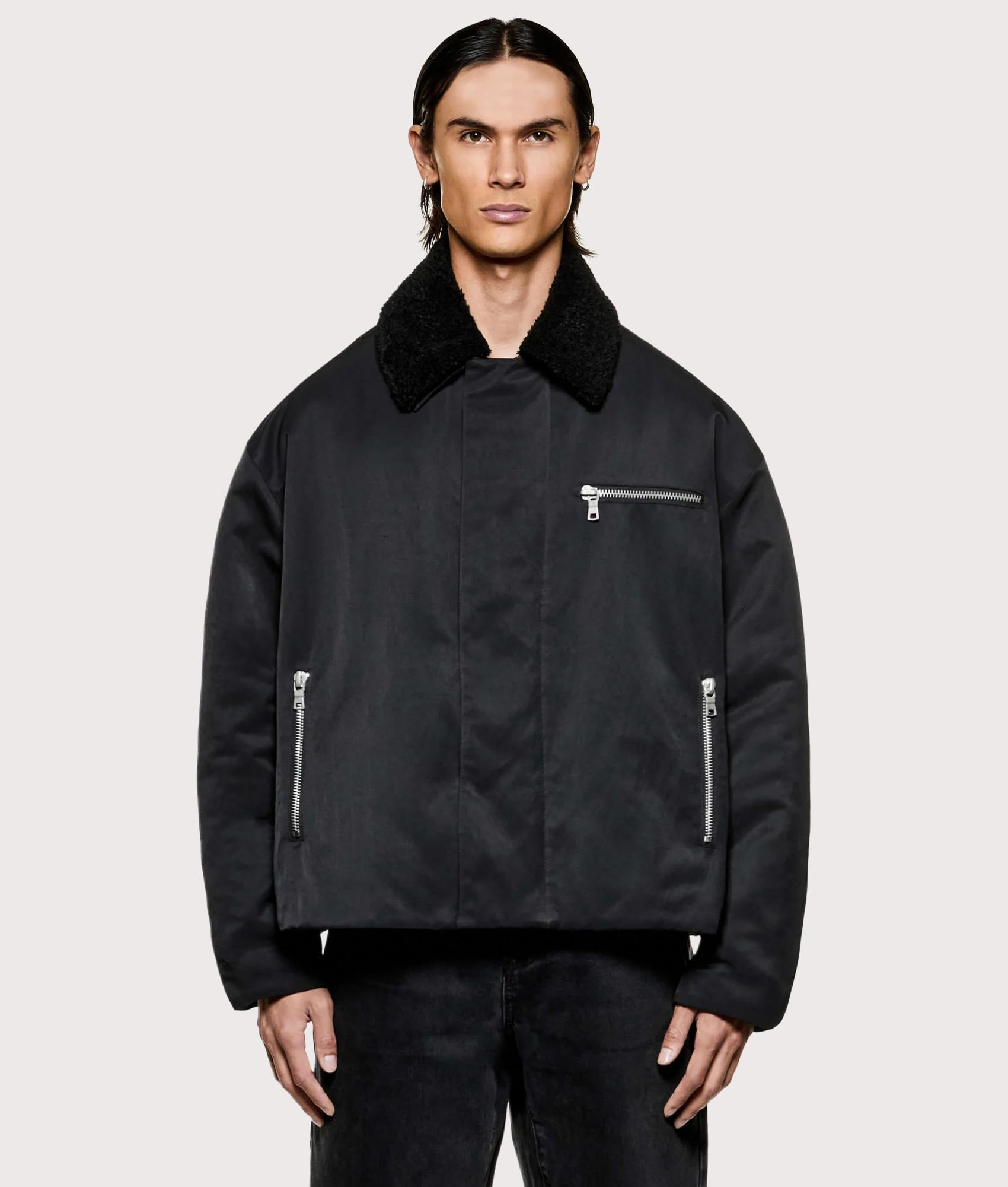Padded Nylon Box Jacket in Black | MKI MIYUKI ZOKU | EQVVS