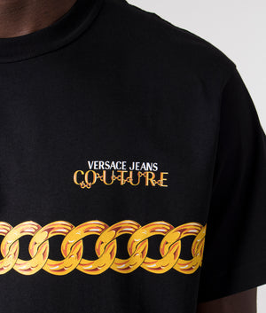 Logo-Chain-T-Shirt-Black/Gold-Versace-Jeans-Couture-EQVVS