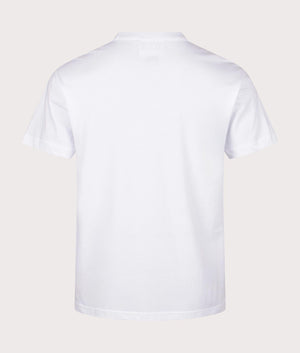Relaxed Fit V Emblem Seas T-Shirt in White by Versace Jeans Couture. EQVVS Back Angle Shot.