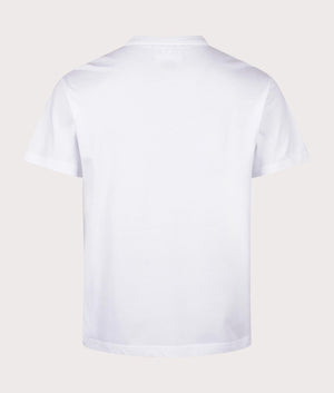 Rubberised Logo Color Print T-Shirt in White by Versace Jeans Couture. EQVVS Back Angle Shot.
