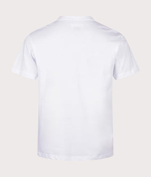 Rubberised Logo Baroque T-Shirt in White by Versace Jeans Couture. EQVVS Back Angle Shot.