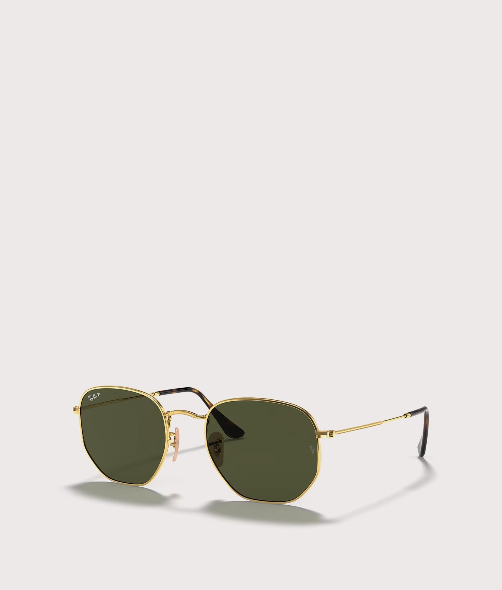 Ray-Ban HEXAGONAL FLAT LENSES RB3548N Polished Arista Gold Green Lens HEXAGONAL Sunglasses in Arista Gold and Green Vintage  main image 4