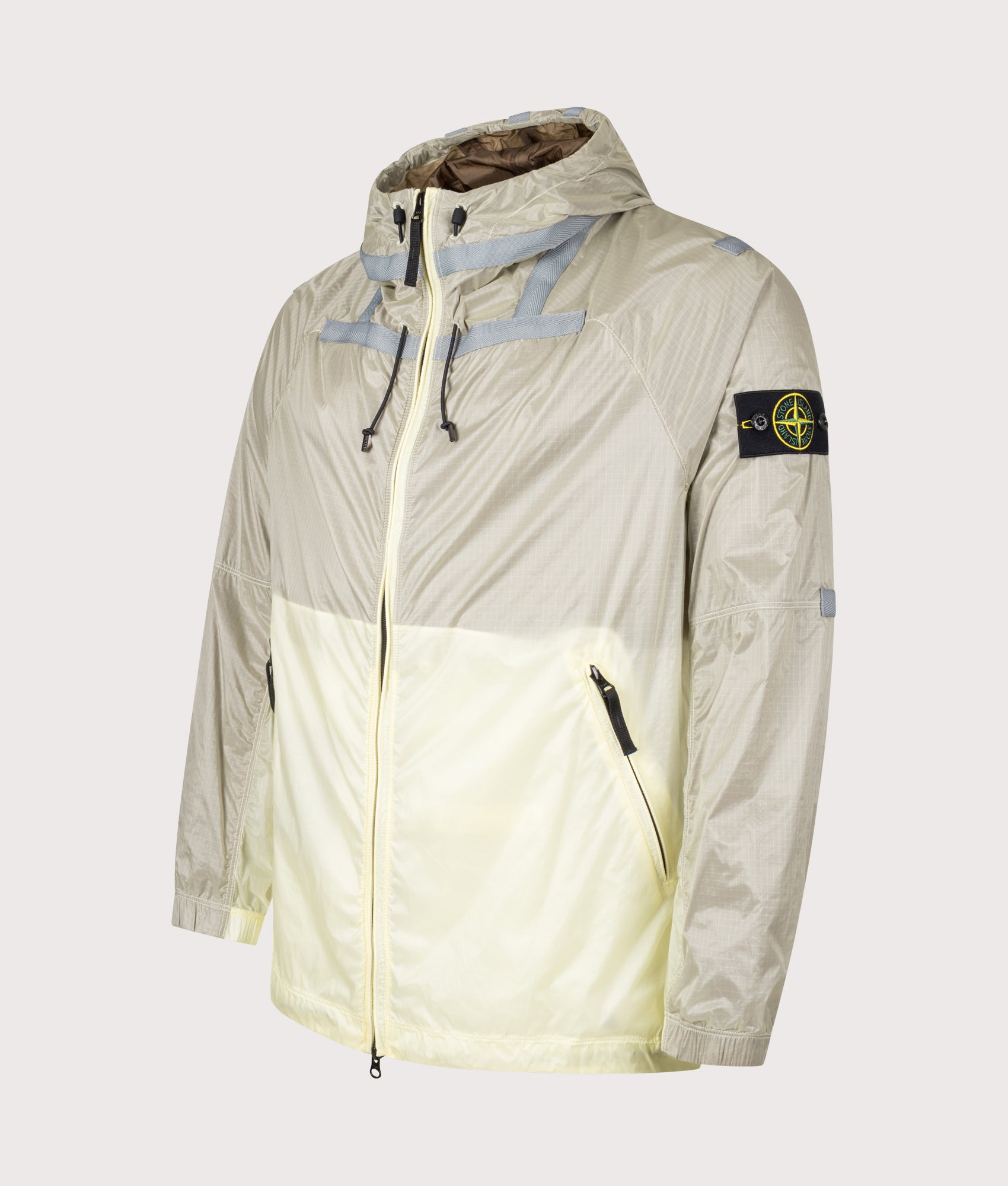 Ripstop Light Hooded Jacket in Ivory STONE ISLAND EQVVS