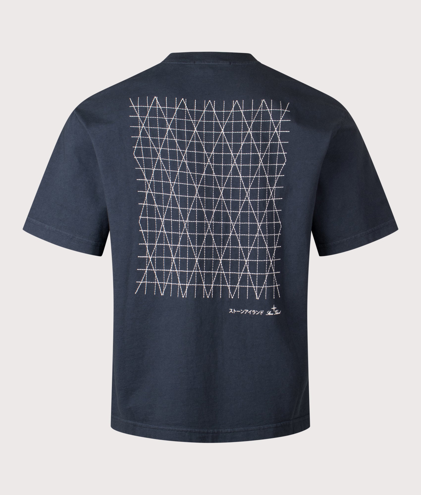 Combed Organic Cotton T-Shirt in Navy Blue | STONE ISLAND | EQVVS