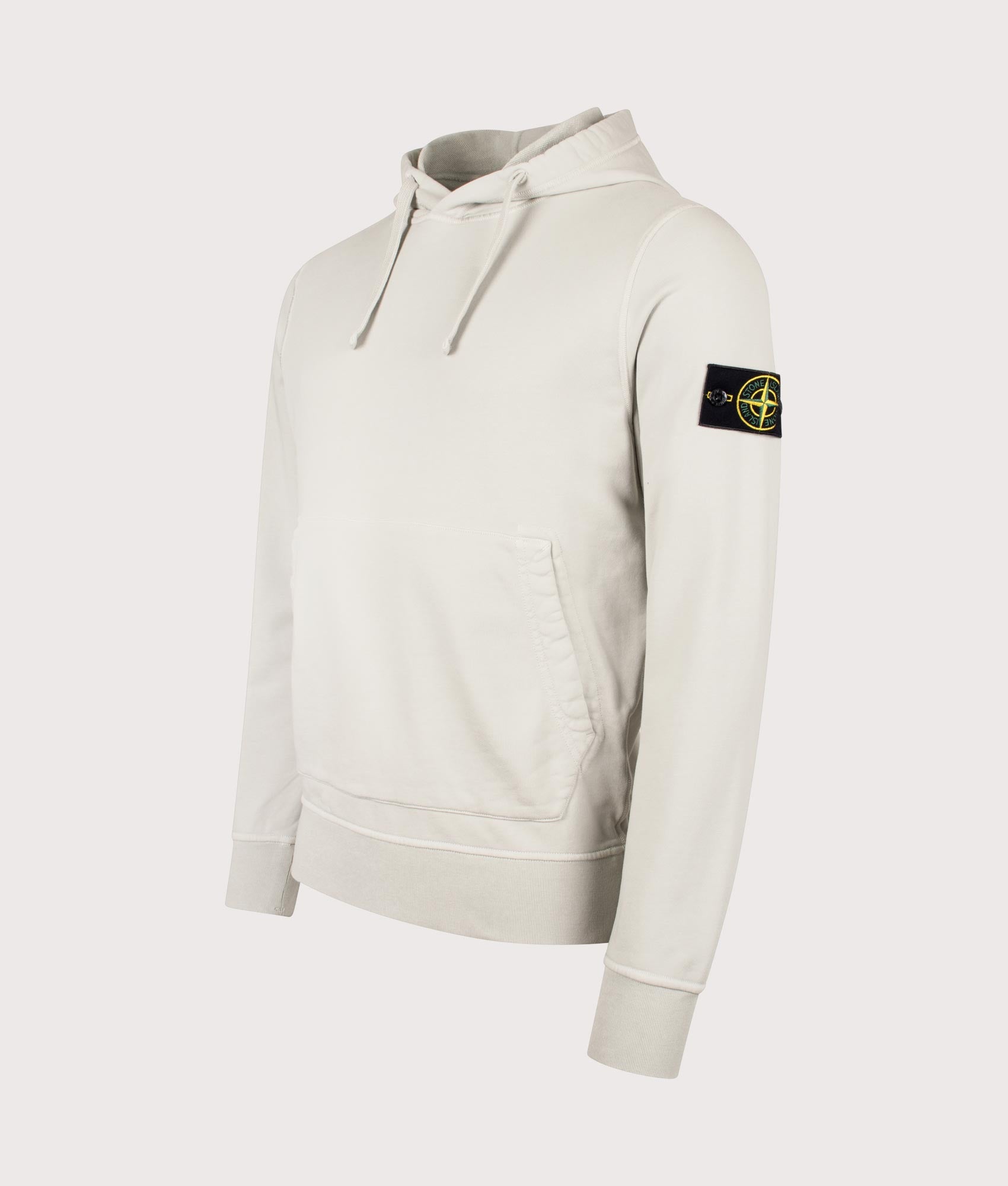Organic Cotton Hoodie in Pearl Grey | STONE ISLAND | EQVVS