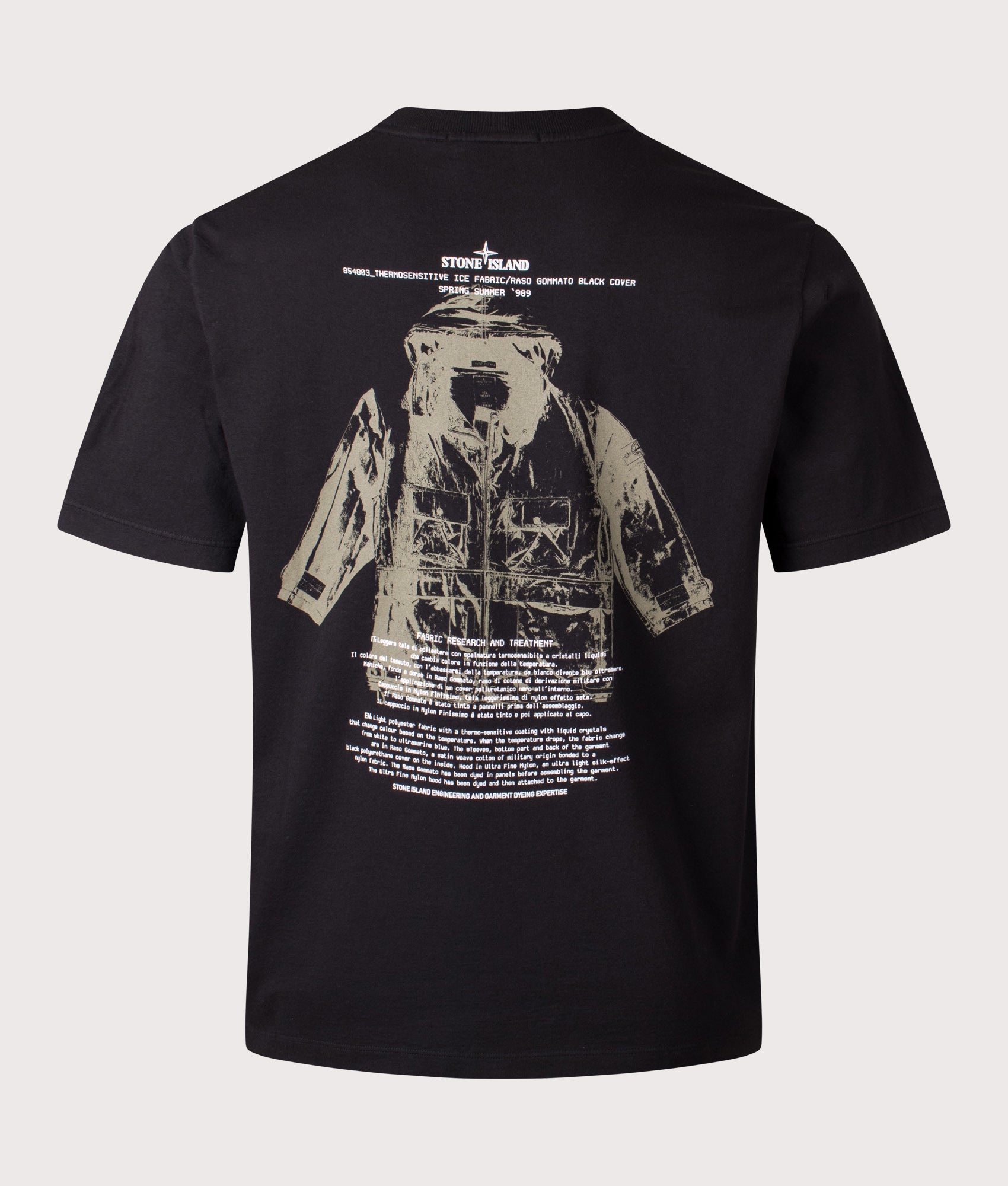 Archivio' print T-Shirt in Black | STONE ISLAND | EQVVS