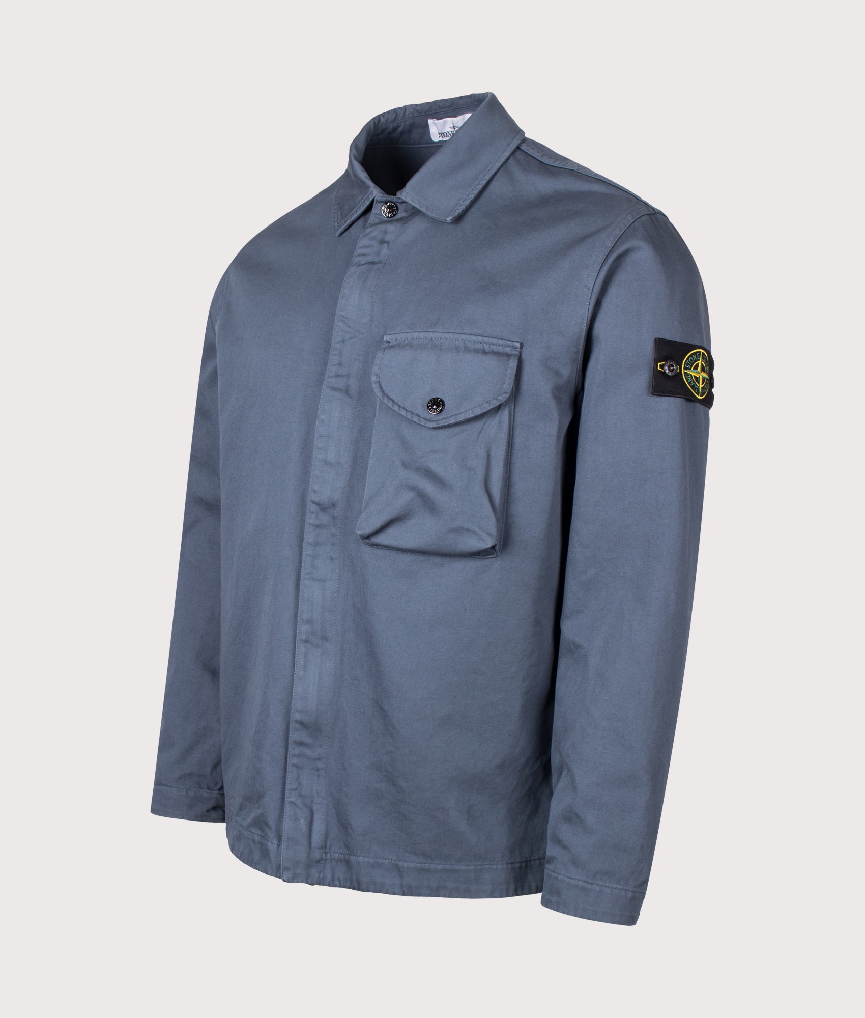 Overshirt in Slate Blue | STONE ISLAND | EQVVS