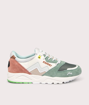 Aria 95 Sneakers in Cork/Foggy Due by Karhu. EQVVS Side Angle Shot.