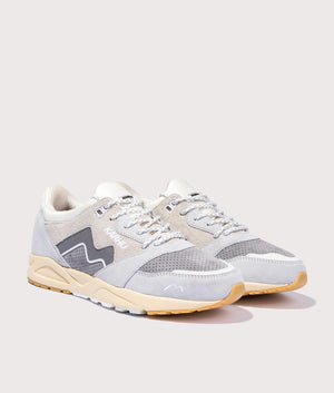 Karhu Aria 95 Sneakers in Luar Rock and Foggy Dew (Beige/Grey), Angle Shot at EQVVS