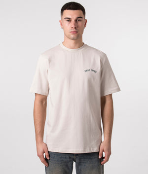 Daily Paper Identity T-Shirt in Beige with Savanna Animal Back Print, 100% Cotton Front Shot at EQVVS