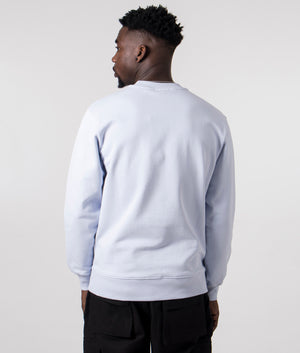 Daily Paper United Type Sweatshirt in Halogen Blue with large Logo on the Chest, 100% Cotton Model Back Shot EQVVS