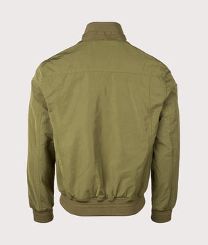 Active Hydro Fabric Urban Jacket in Army Green by Aquascutum. EQVVS Back Angle Shot.