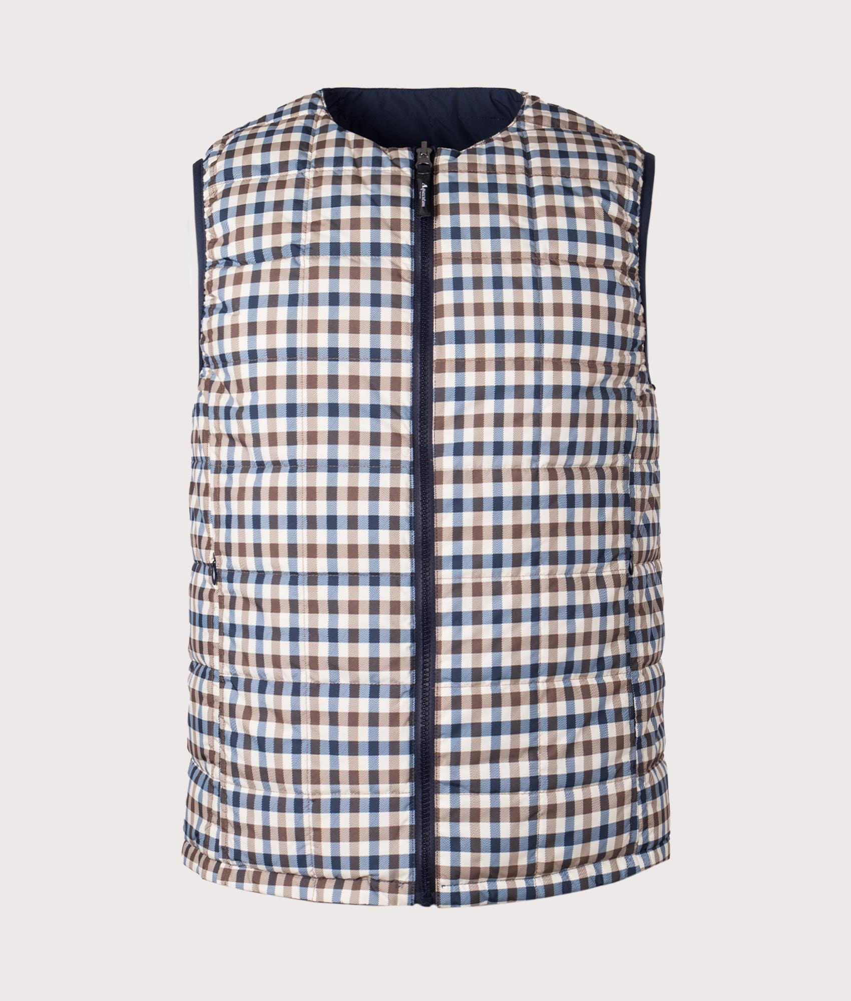 Relaxed Fit V-Neck Short Sleeve Reversible Button Vest in Navy