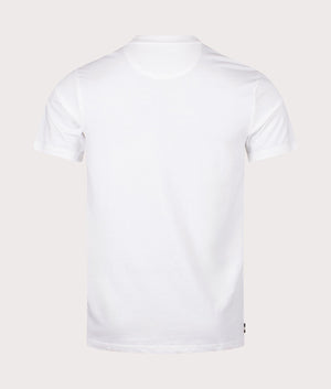 Active Club Check Patch T-Shirt in Optical White by Aquascutum. EQVVS Back Angle Shot.