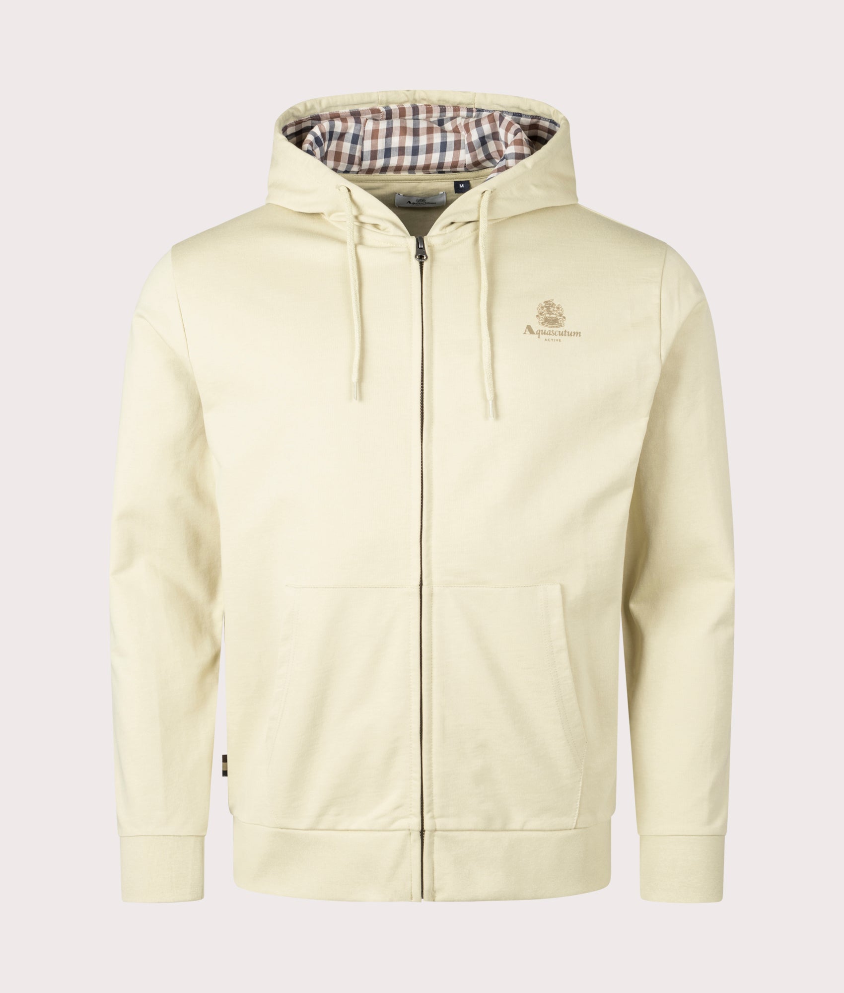 Aquascutum Active Small Logo Full Zip-Up Old White Hoodie main image 0