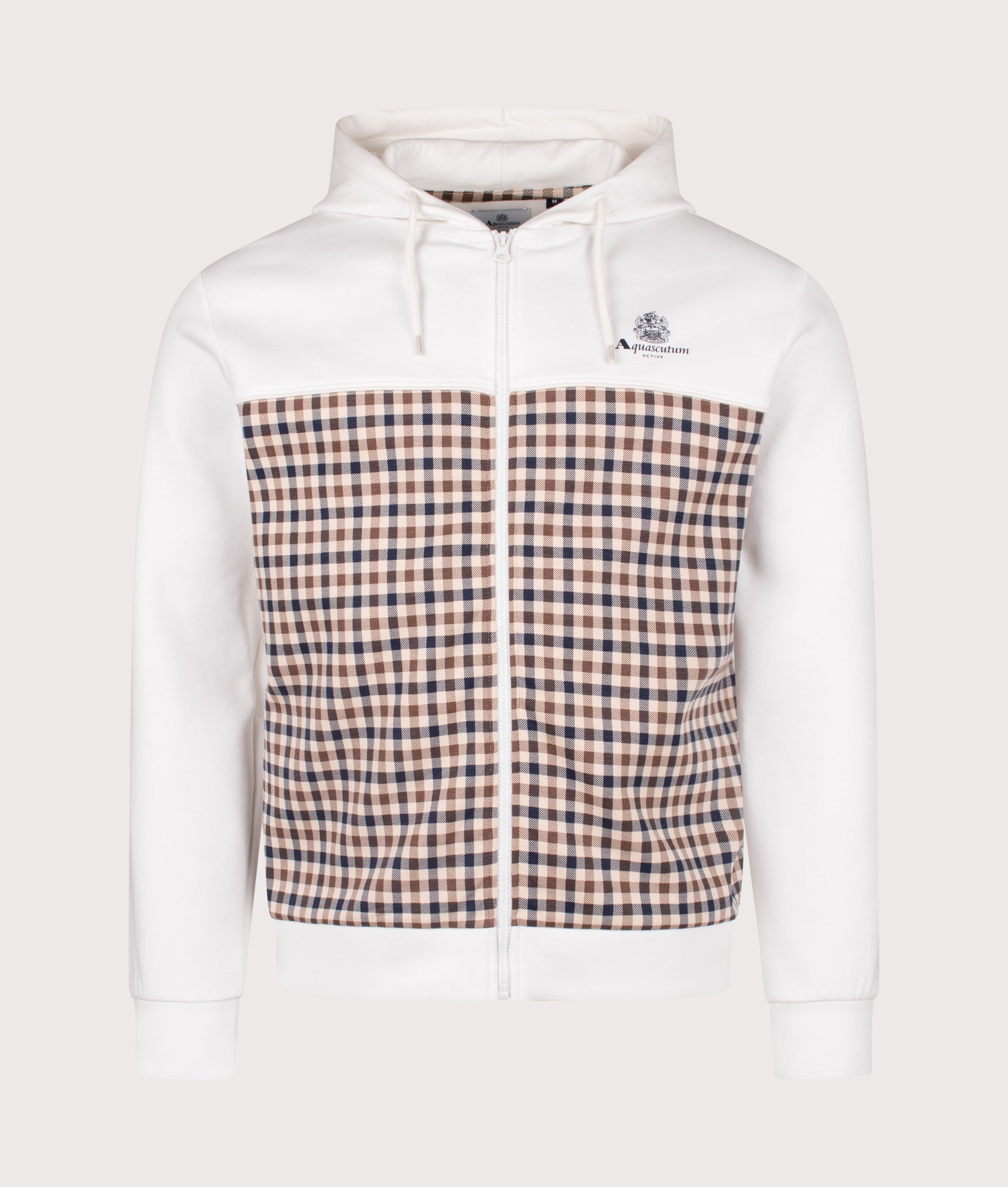 Scuba Insert Full Zip Hoodie in Old White | Aquascutum | EQVVS