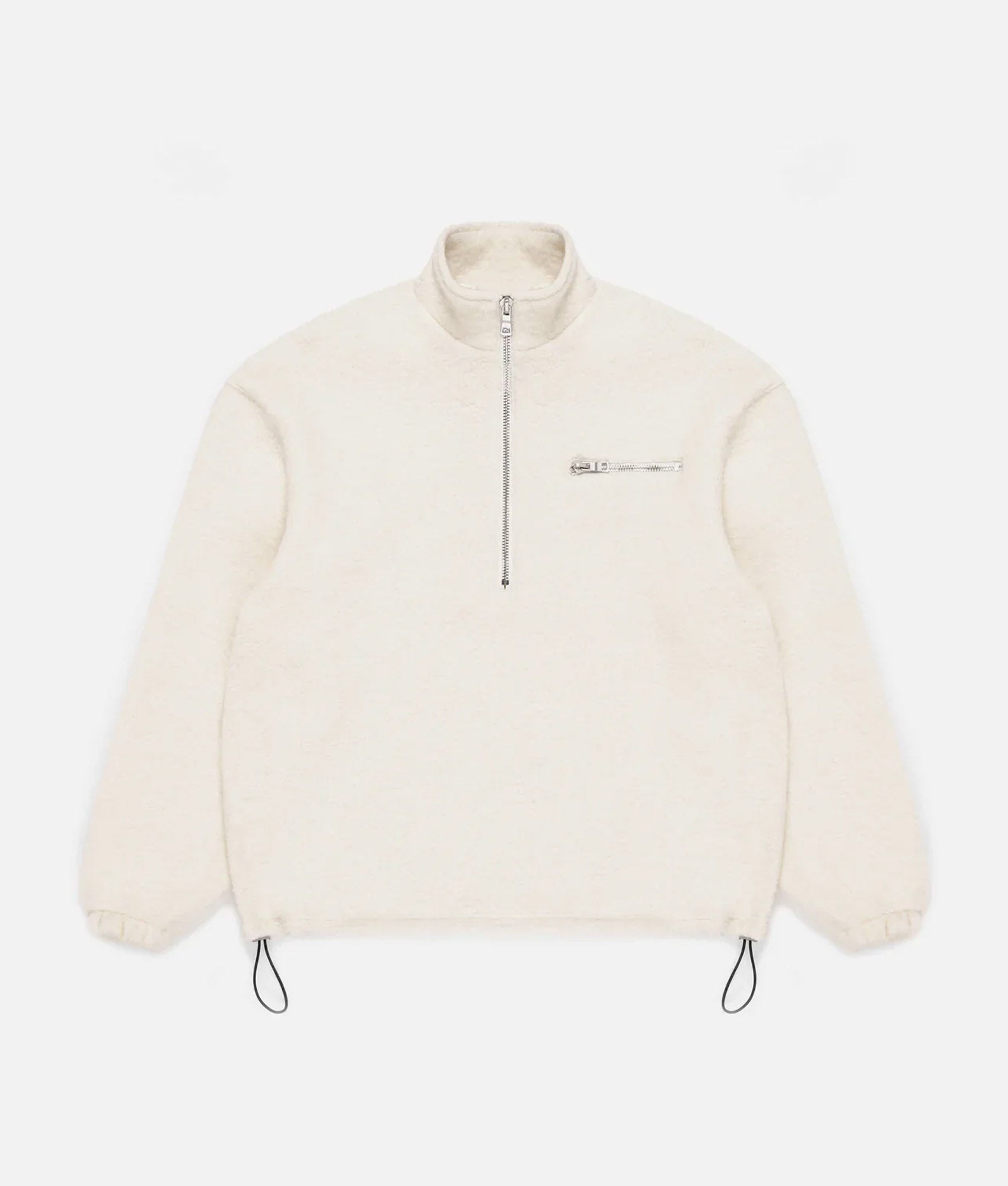 Boucle Quarter Zip Jumper Off White - MKI Miyuki Zoku - EQVVS