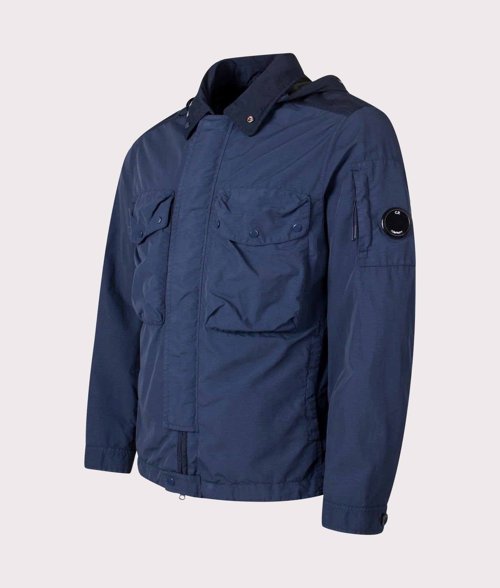 Flatt Nylon Mixed Goggle Overshirt in Navy | C.P. Company | EQVVS