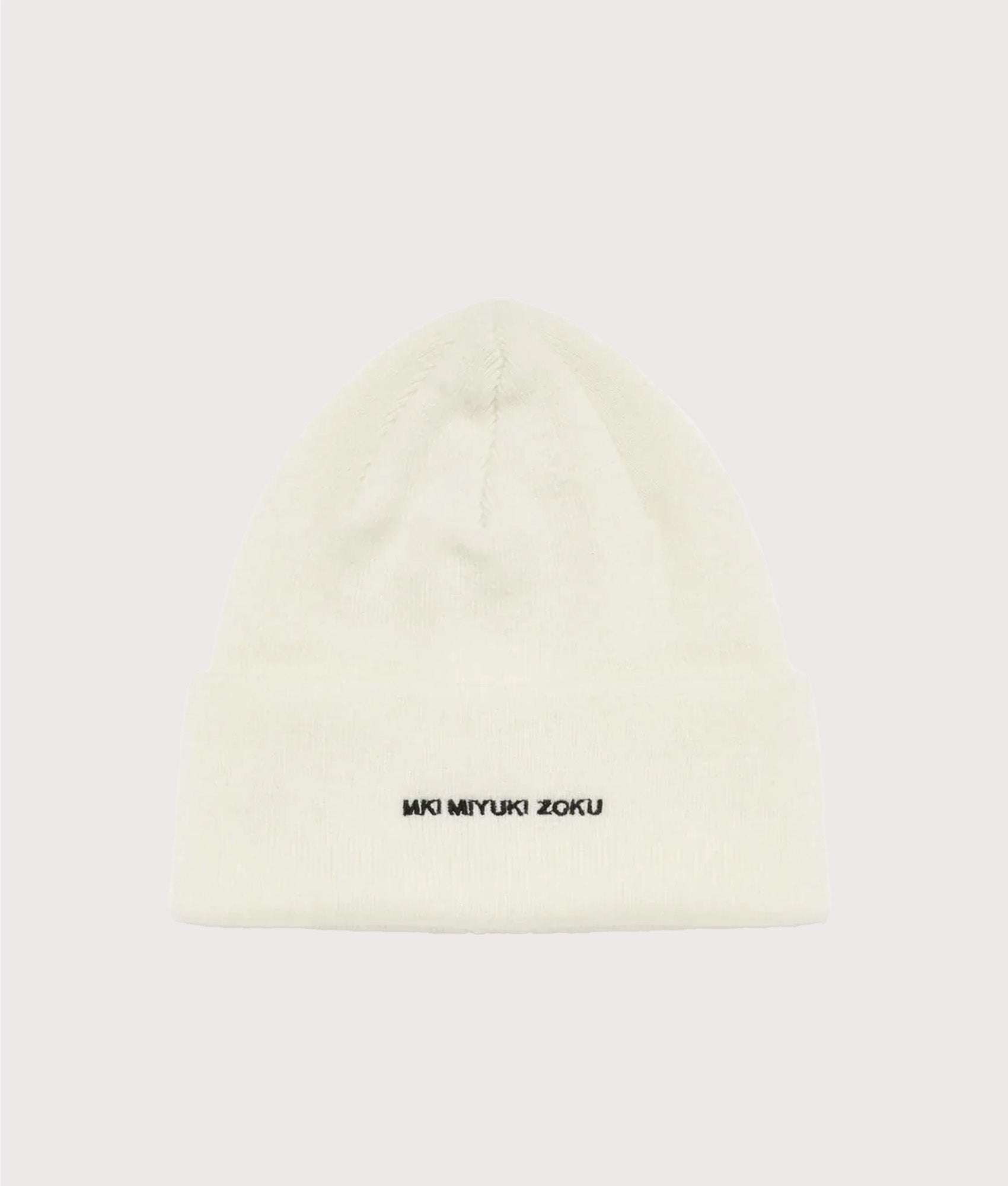 MKI Embroidered Merino Beanie Off White | MKI Miyuki Zoku | EQVVS