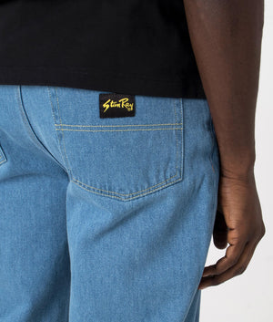 Wide 5 Jeans in Light Blue by Stan Ray. EQVVS Detail Shot.
