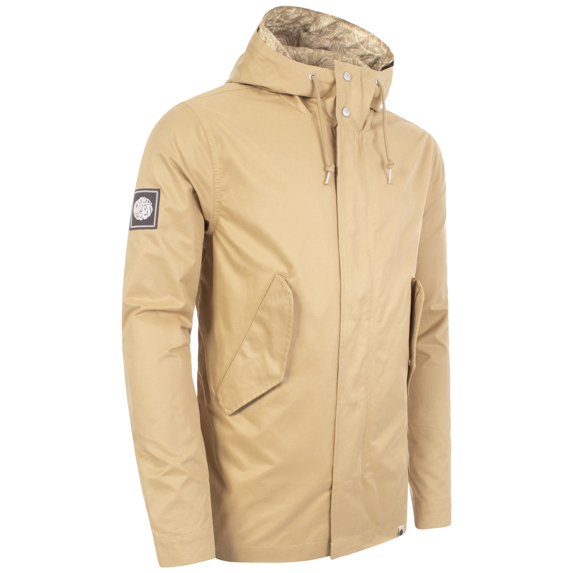 Cotton Zip Up Hooded Jacket Sand |Pretty Green EQVVS