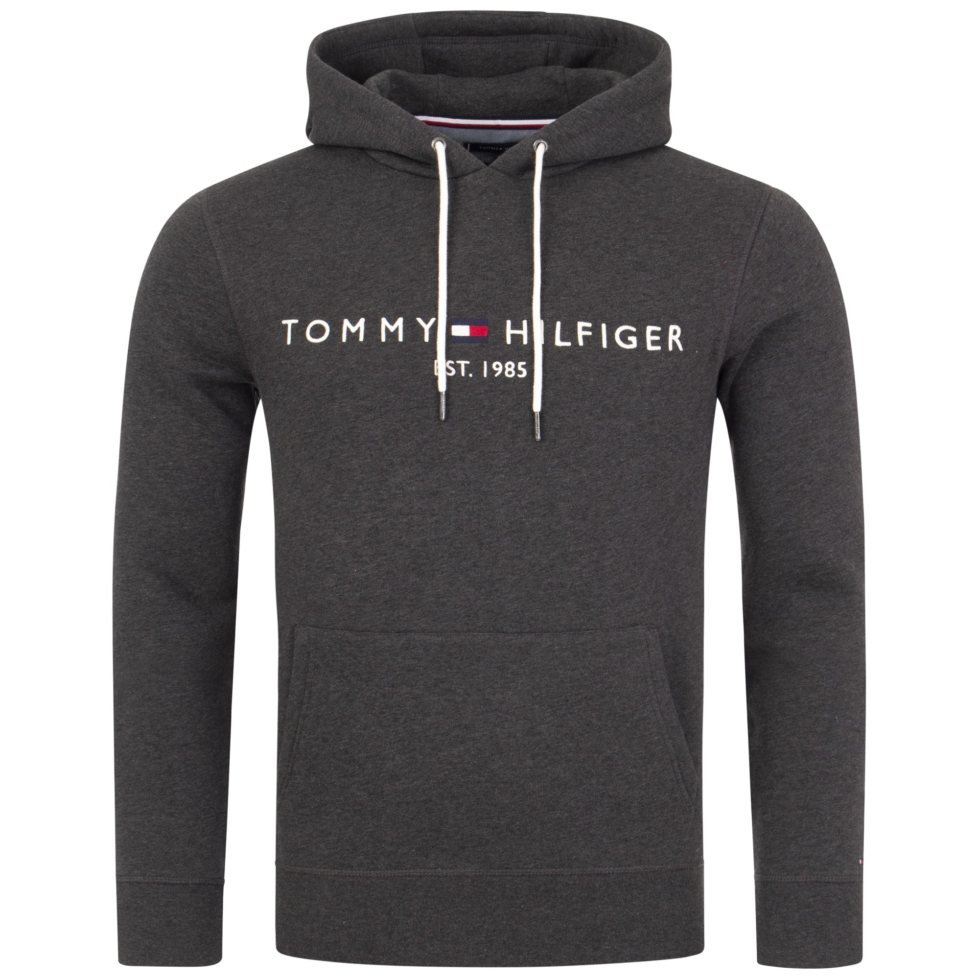 Tommy Logo Hoodie Dark Grey Heather Tommy Hilfiger EQVVS