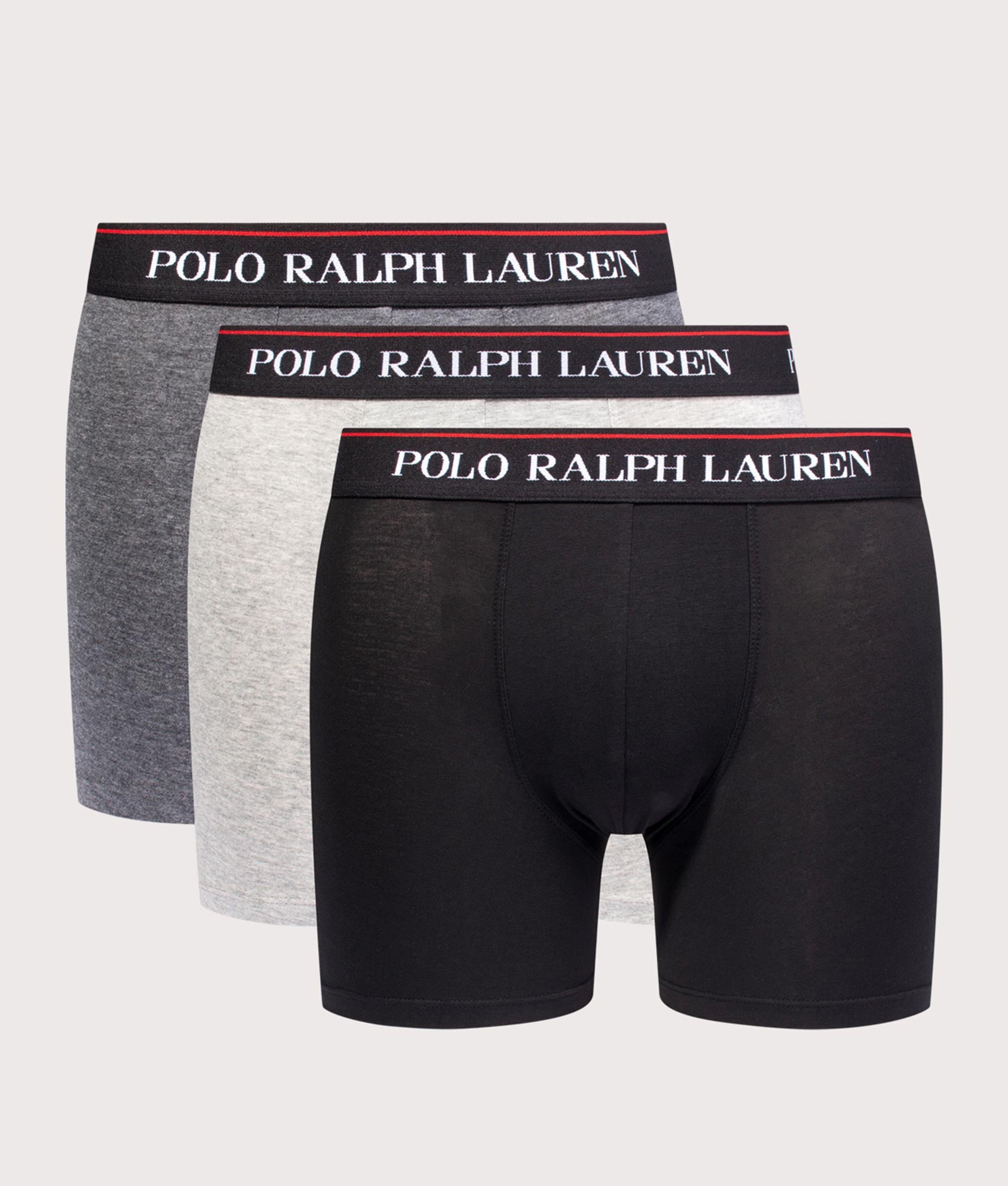 3 Pack Cotton Boxer Briefs Black Charcoal Polo Ralph Lauren