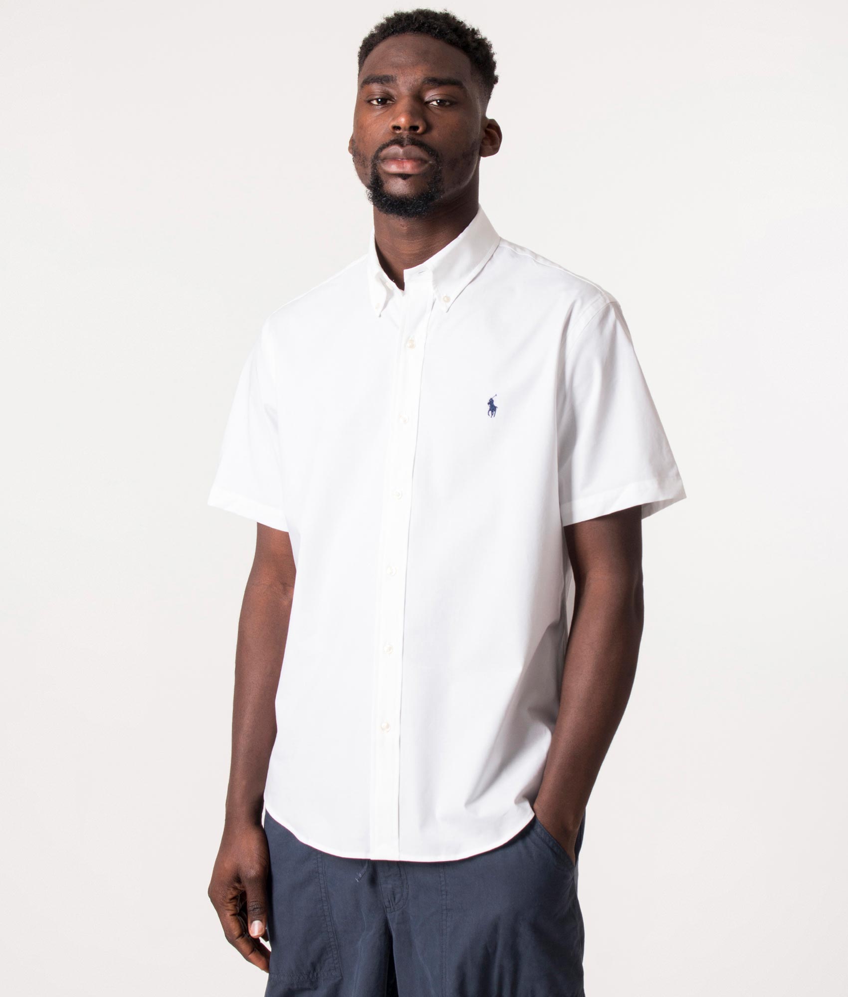 Custom Slim Fit Short Sleeve Shirt White Polo Ralph Lauren EQVVS