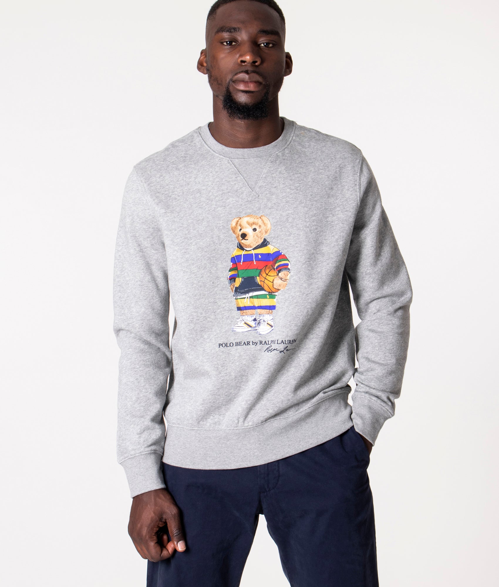 Ralph Lauren New York Bear Sweatshirt Gris Multicolor Stripe