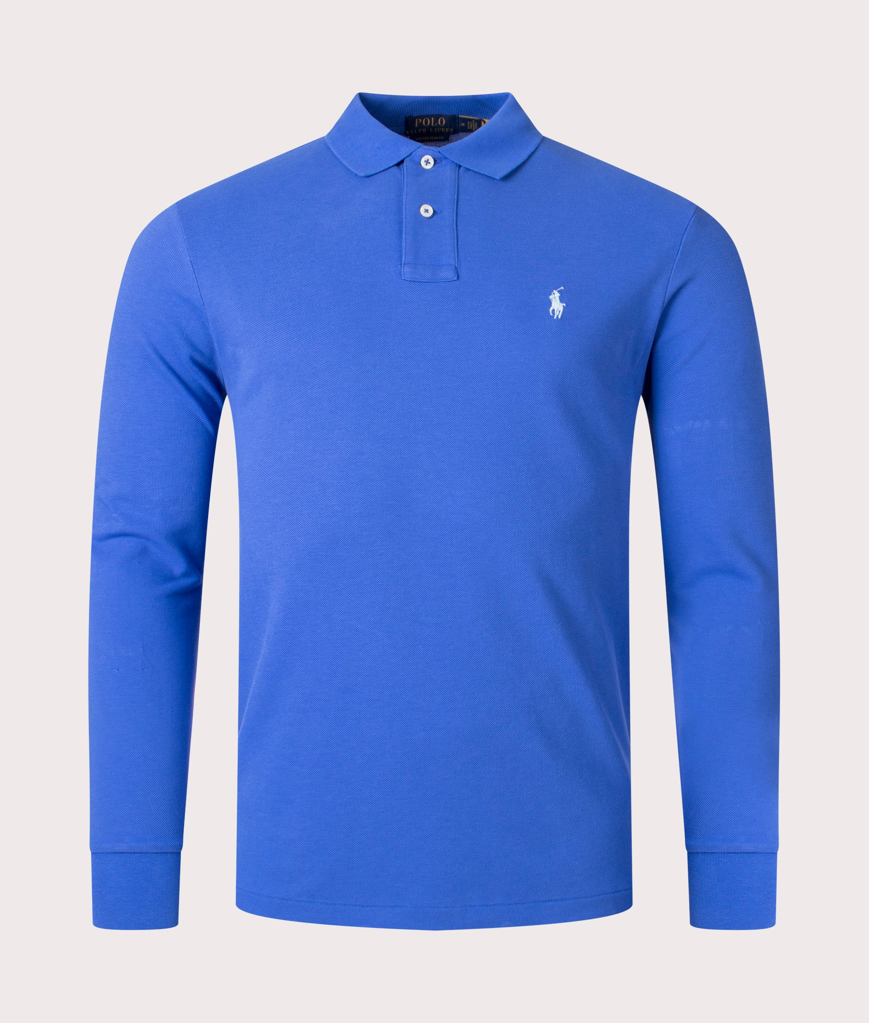 Custom Slim Long Sleeve Polo Shirt Blue Polo Ralph Lauren EQVVS