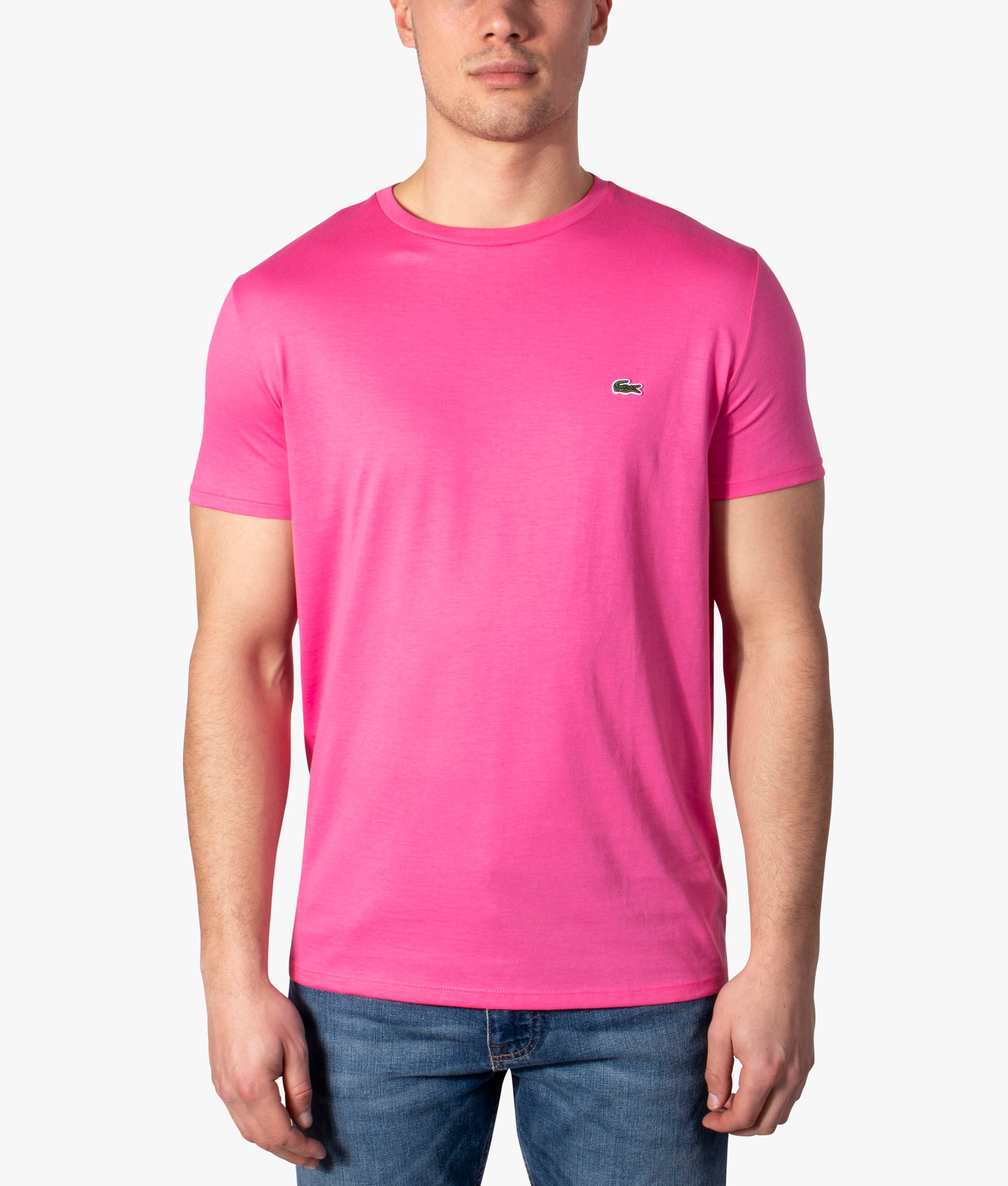 Pima Cotton Croc Logo T-shirt Pink | Lacoste | EQVVS
