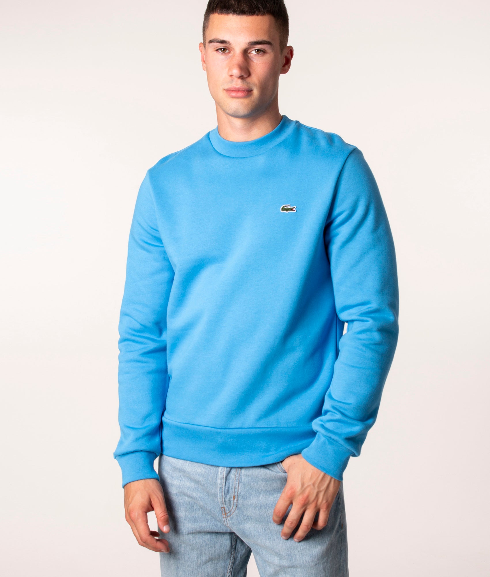 Relaxed Fit Brushed Cotton Sweatshirt Argentine Blue | Lacoste | EQVVS
