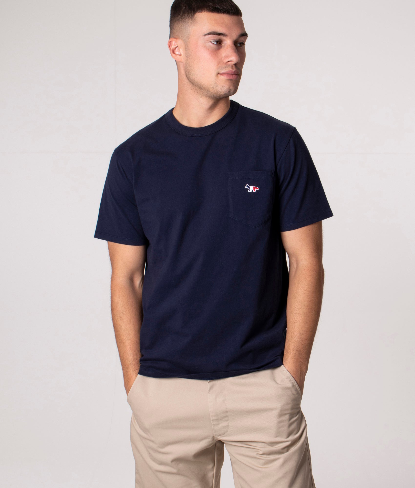 Tシャツ Navy Fox patch Pocket ☆ MAISON KITSUNE FOX HEAD PATCH CLASSIC TEE-SHIRT | Maison Kitsuné