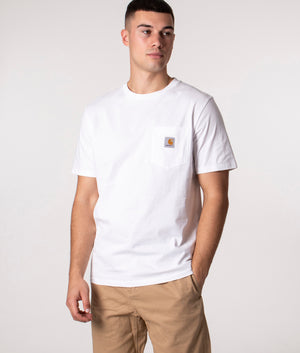 Pocket T-Shirt in White by Carhartt WIP, EQVVS - Front Shot. 
