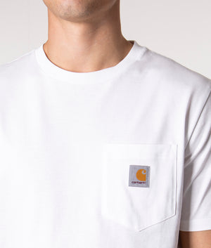 Pocket T-Shirt in White by Carhartt WIP, EQVVS - Detail Shot. 