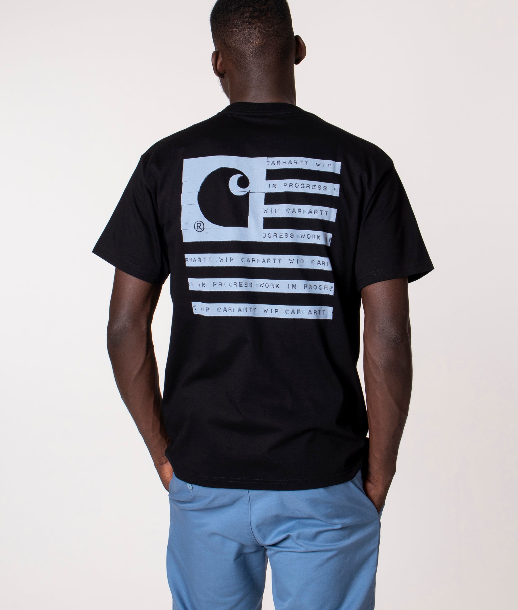 Relaxed Fit Label State Flag T-Shirt Black Misty Sky