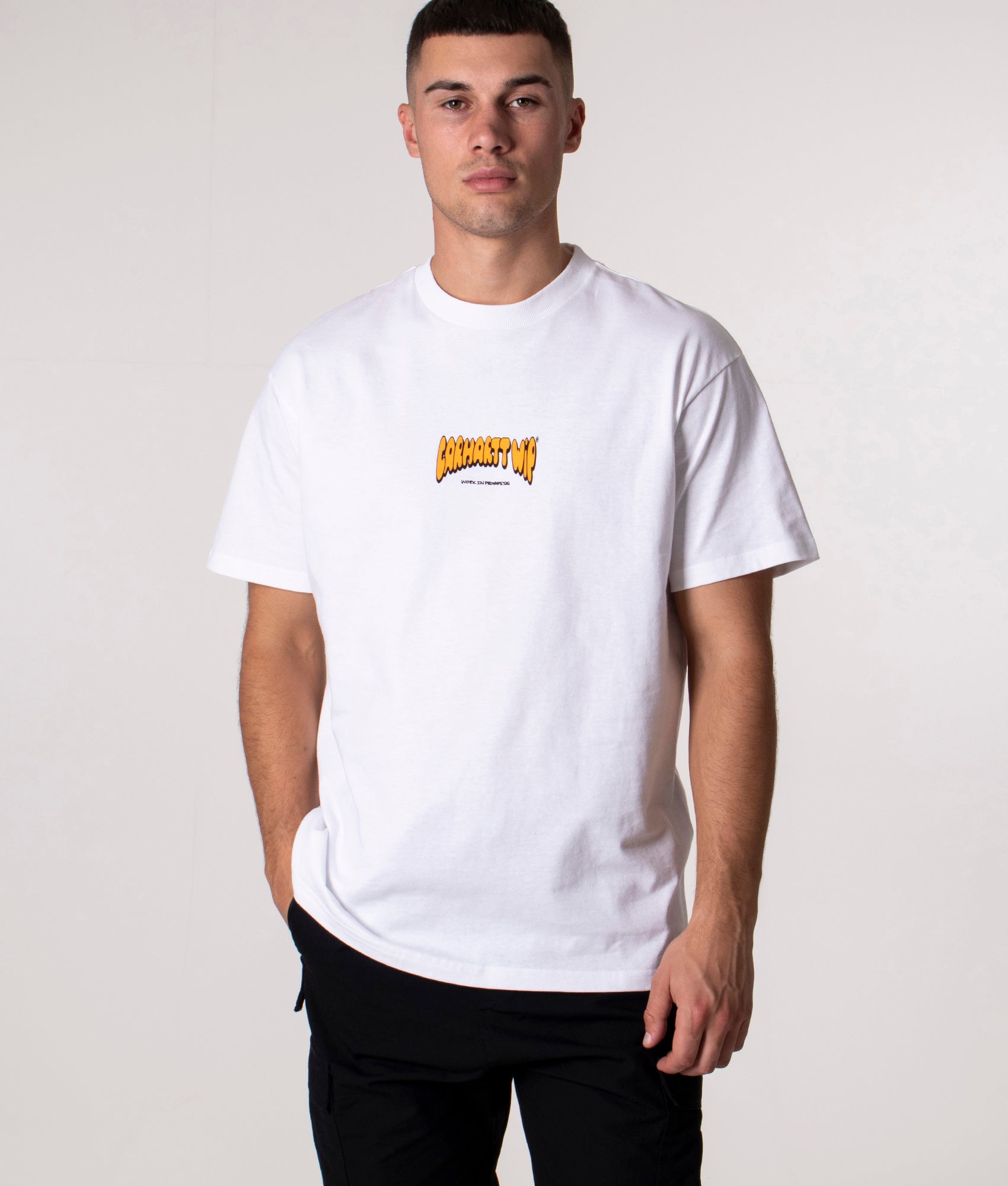 Relaxed Fit Bubble Script Logo T-Shirt White | Carhartt WIP