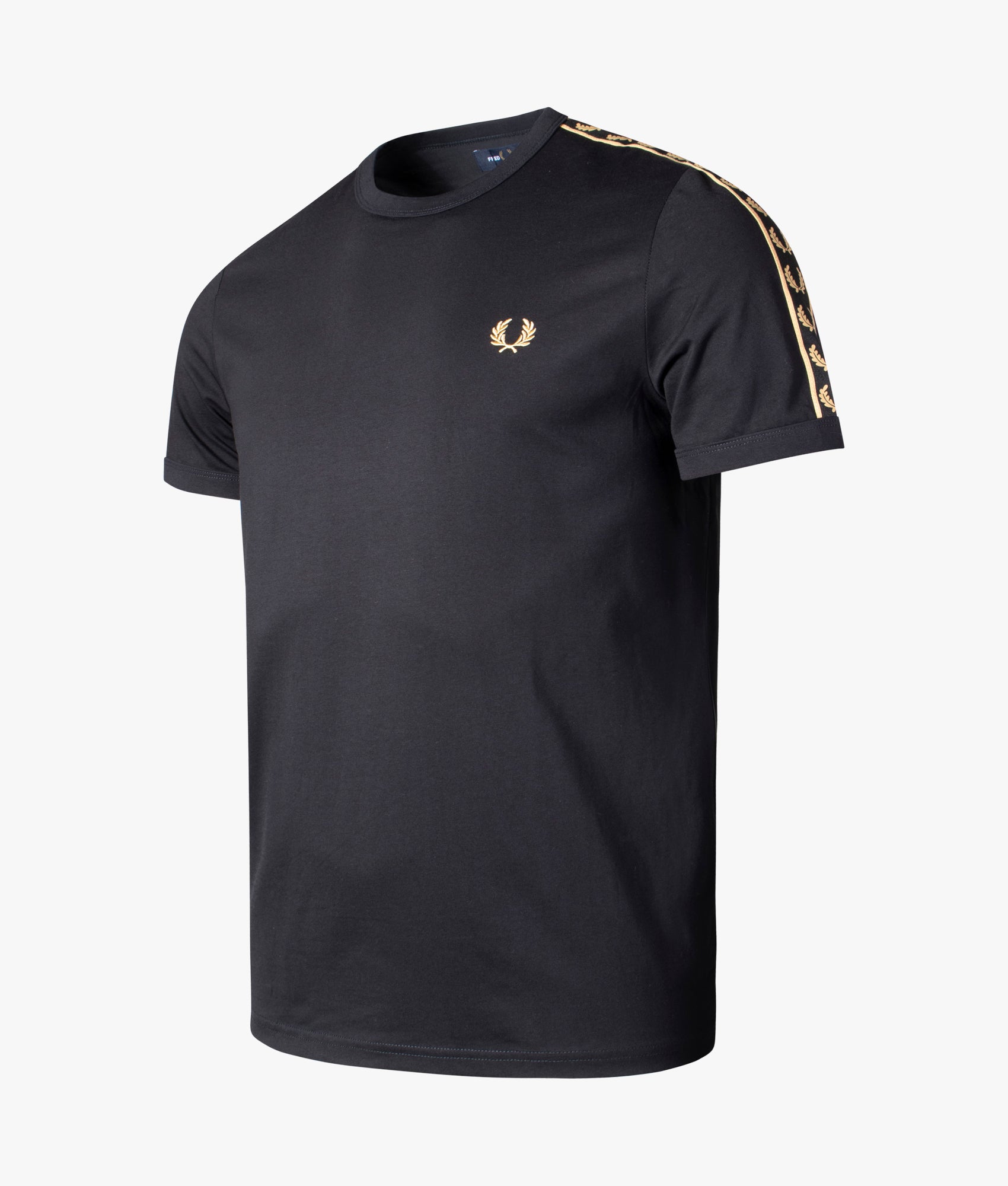 Fred Perry Tape ロゴ Tシャツ ブラック Fred Perry logo-print Cotton T-shirt | Black | FARFETCH