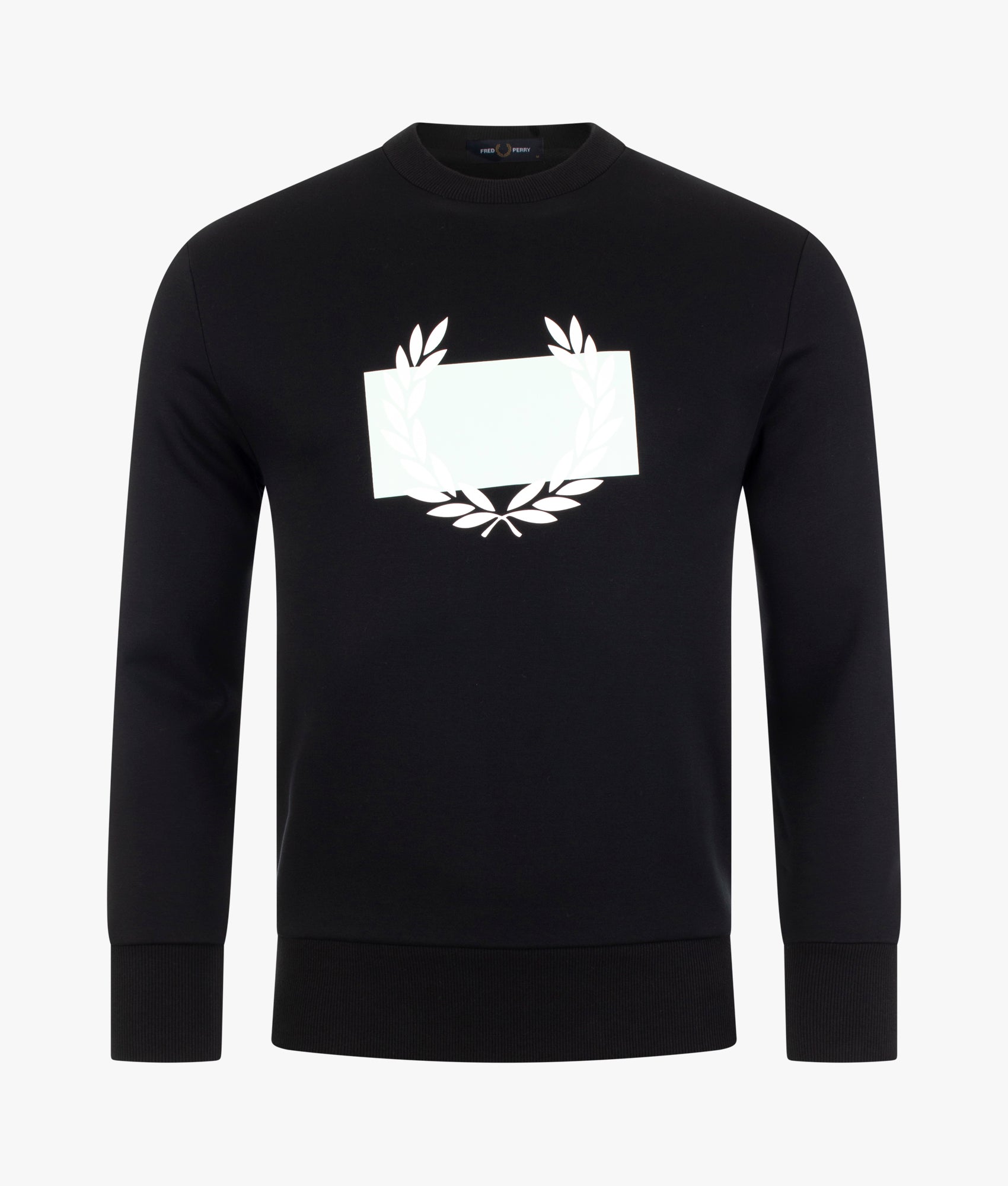 Laurel Wreath Print Sweat Black Fred Perry EQVVS