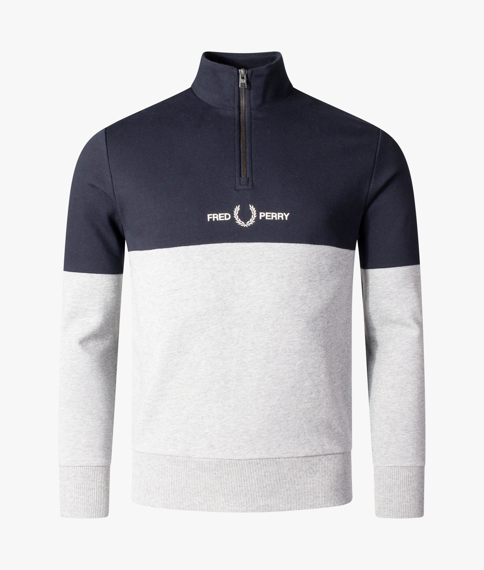 【おすすめアイテム】FRED PERRY Colour Block Half Zip Sweat Colour Block Quarter Zip Sweatshirt Steel Marl | Fred Perry