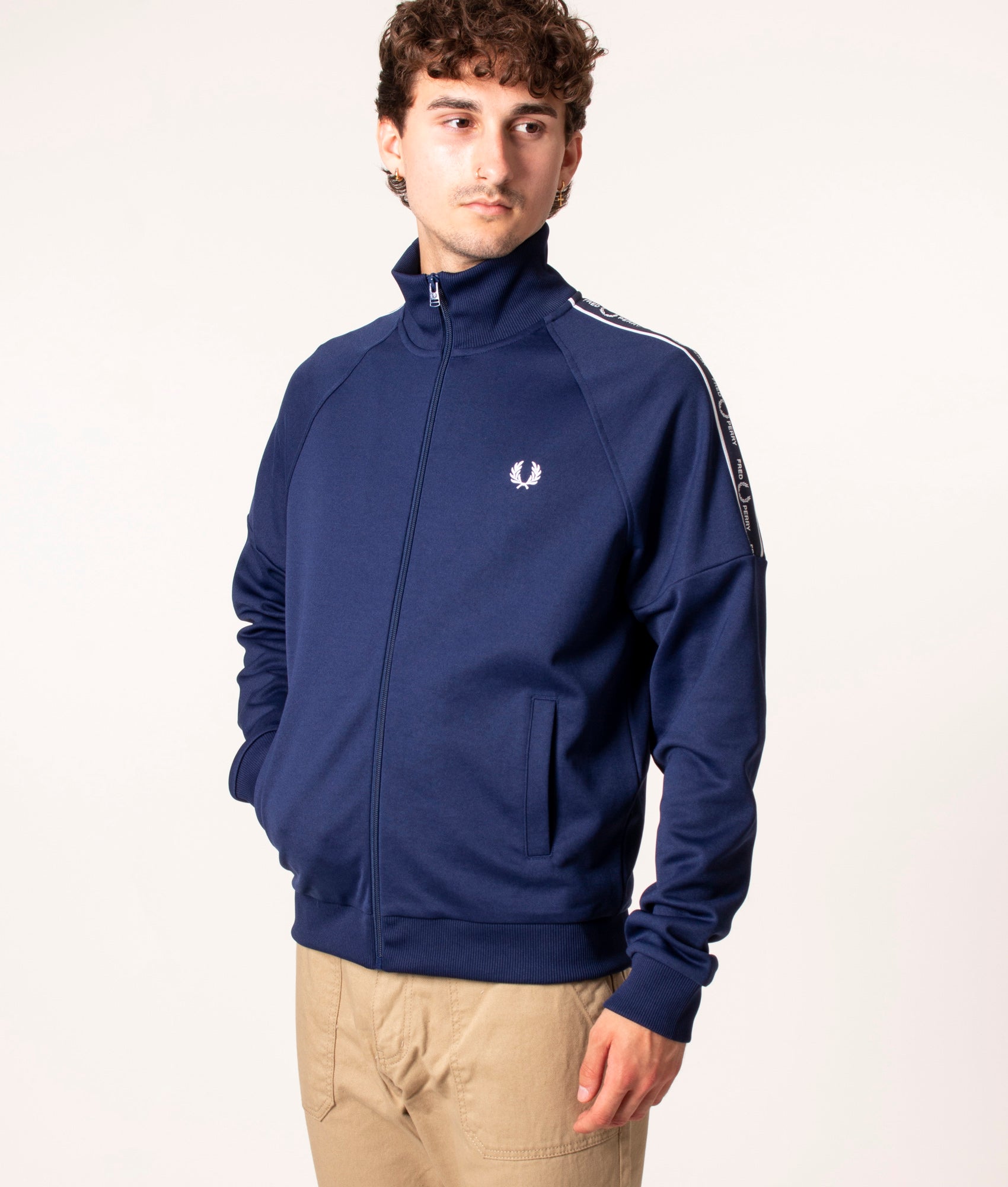 Taped Sleeve Track Top French Navy | Fred Perry | EQVVS