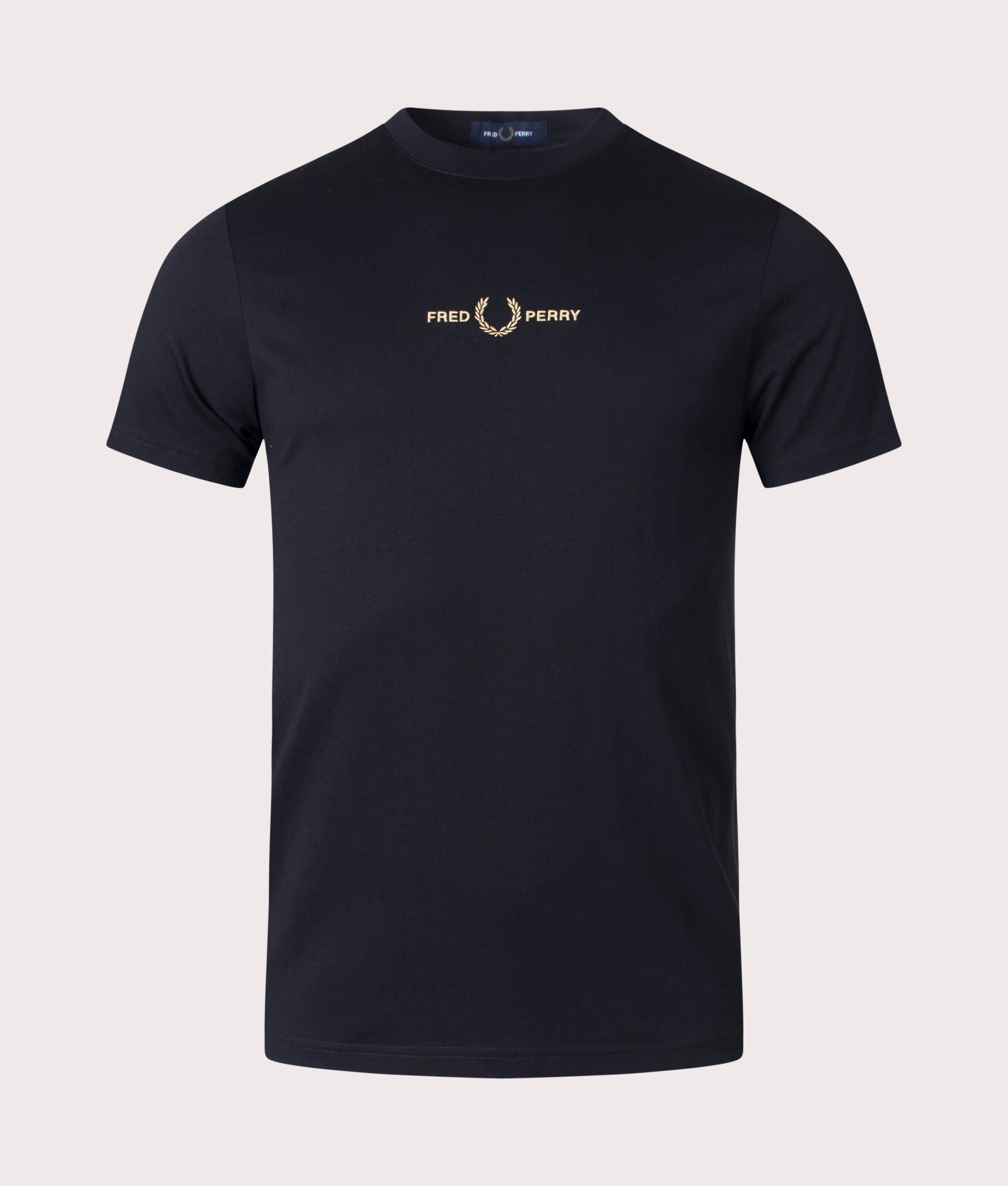 Embroidered T-Shirt Black with Gold Branding | Fred Perry | EQVVS